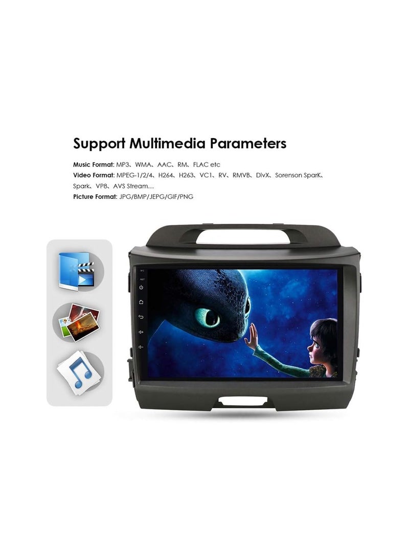 SHEZA STAR - Android Car Stereo for Kia Sportage 2010 2011 2012 2013 2014 2015 2016 1GB RAM 32GB ROM Mirror-Link Wi-Fi BT, Radio GPS Navigation, 9 Inch IPS Touch Screen with Backup Camera Included - Image 1