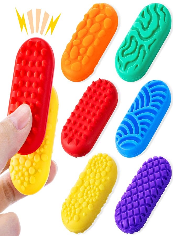 Simgoing 12 Pack Textured Silicone Magnetic Sliders Sensory Fidget Magnet for Adults Quiet Bulk Fidget Stones for Autism Class Treasure Box, Goodie Bags Stuffer Party Favors Fidgets Gifts - Image 1