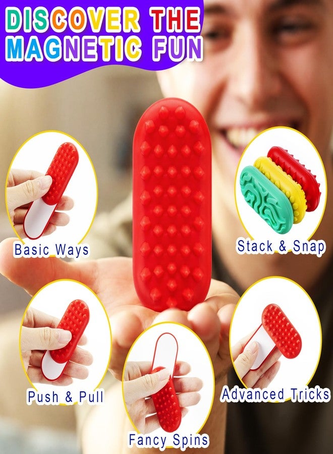 Simgoing 12 Pack Textured Silicone Magnetic Sliders Sensory Fidget Magnet for Adults Quiet Bulk Fidget Stones for Autism Class Treasure Box, Goodie Bags Stuffer Party Favors Fidgets Gifts - Image 3