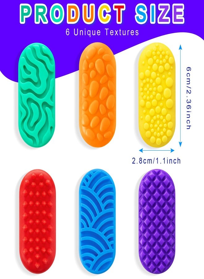 Simgoing 12 Pack Textured Silicone Magnetic Sliders Sensory Fidget Magnet for Adults Quiet Bulk Fidget Stones for Autism Class Treasure Box, Goodie Bags Stuffer Party Favors Fidgets Gifts - Image 2