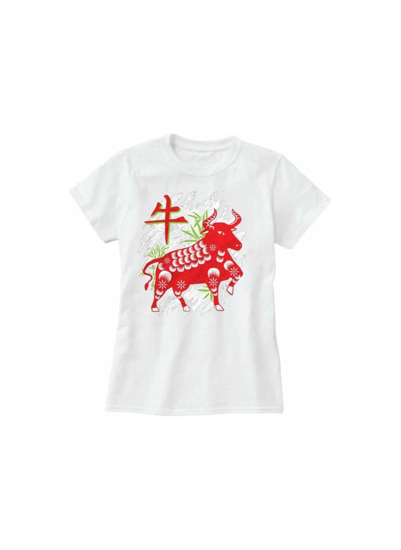 PRINTSHOP4ME - Chinese Zodiac Symbols T-Shirt For Women–Printed Design Short Sleeve Round Neck Cotton Tshirt–Comfortable And Stylish T-Shirt For Celebrations Day - Image 1