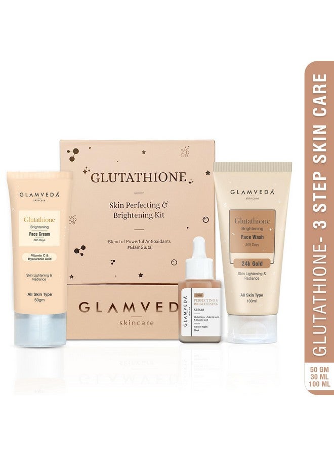 Glamveda جلومفيدا جلوتاثيون لتفتيح البشرة وإزالة البقع الداكنة 3 خطوات روتين العناية بالبشرة (غسول وجه + كريم + سيروم للوجه) - Image 2
