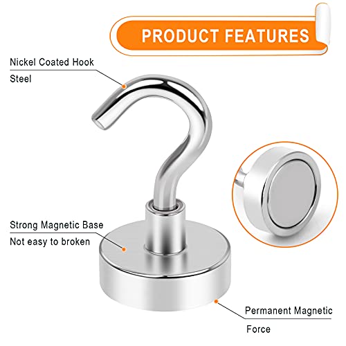 MIKEDE Black Magnetic Hooks 30LB Heavy Duty Magnet Hooks for Cruise Cabins Strong Magnets Neodymium with Hooks for Outdoor Hanging Brackets Refrigerator Locker Decoration Workplace -35Pack - Image 4