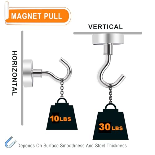 MIKEDE Black Magnetic Hooks 30LB Heavy Duty Magnet Hooks for Cruise Cabins Strong Magnets Neodymium with Hooks for Outdoor Hanging Brackets Refrigerator Locker Decoration Workplace -35Pack - Image 2