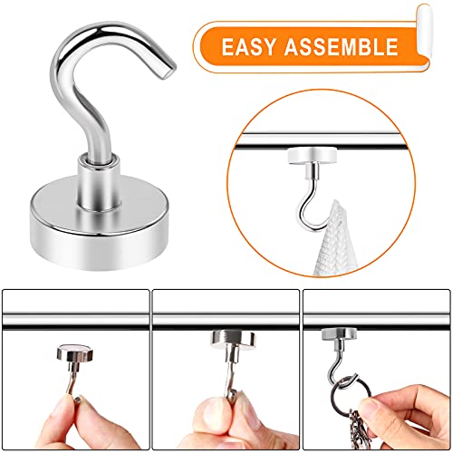 MIKEDE Black Magnetic Hooks 30LB Heavy Duty Magnet Hooks for Cruise Cabins Strong Magnets Neodymium with Hooks for Outdoor Hanging Brackets Refrigerator Locker Decoration Workplace -35Pack - Image 5