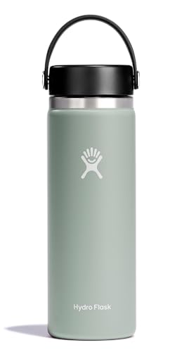 Hydro Flask Water Bottle Insulated Stainless Steel Wide Mouth Flex Lid Non Spill Leakproof and Refillable in 20 Oz Agave - Image 1