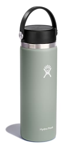 Hydro Flask Water Bottle Insulated Stainless Steel Wide Mouth Flex Lid Non Spill Leakproof and Refillable in 20 Oz Agave - Image 3