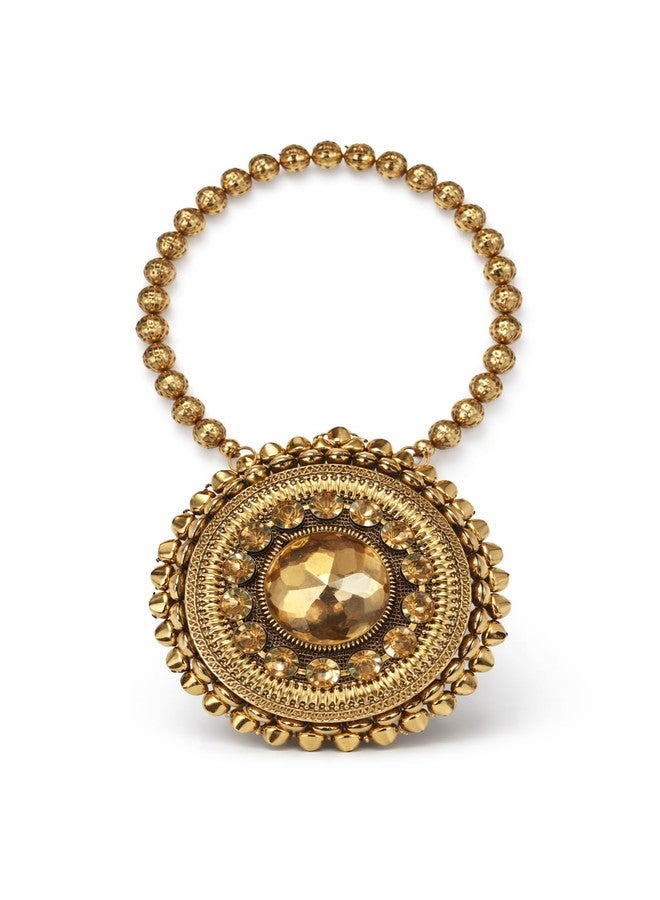 OMID Gold Beaded Medallion Coin Bag - Image 1
