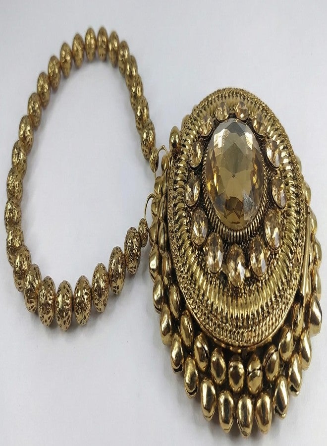 OMID Gold Beaded Medallion Coin Bag - Image 5