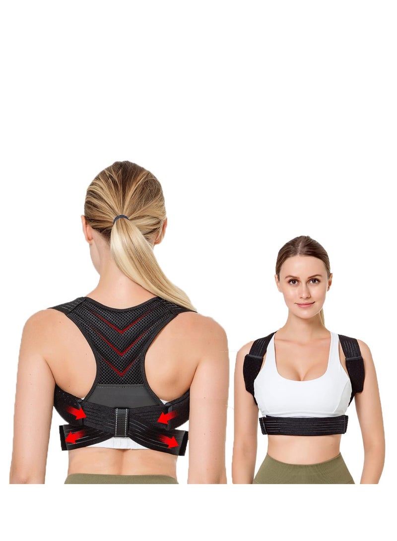 KASTWAVE Adjustable Posture Corrector for Women and Kids - Breathable Upper Back Brace, Back Straightener for Pain Relief from Neck, Shoulder, and Hunching (Size M) - Image 1