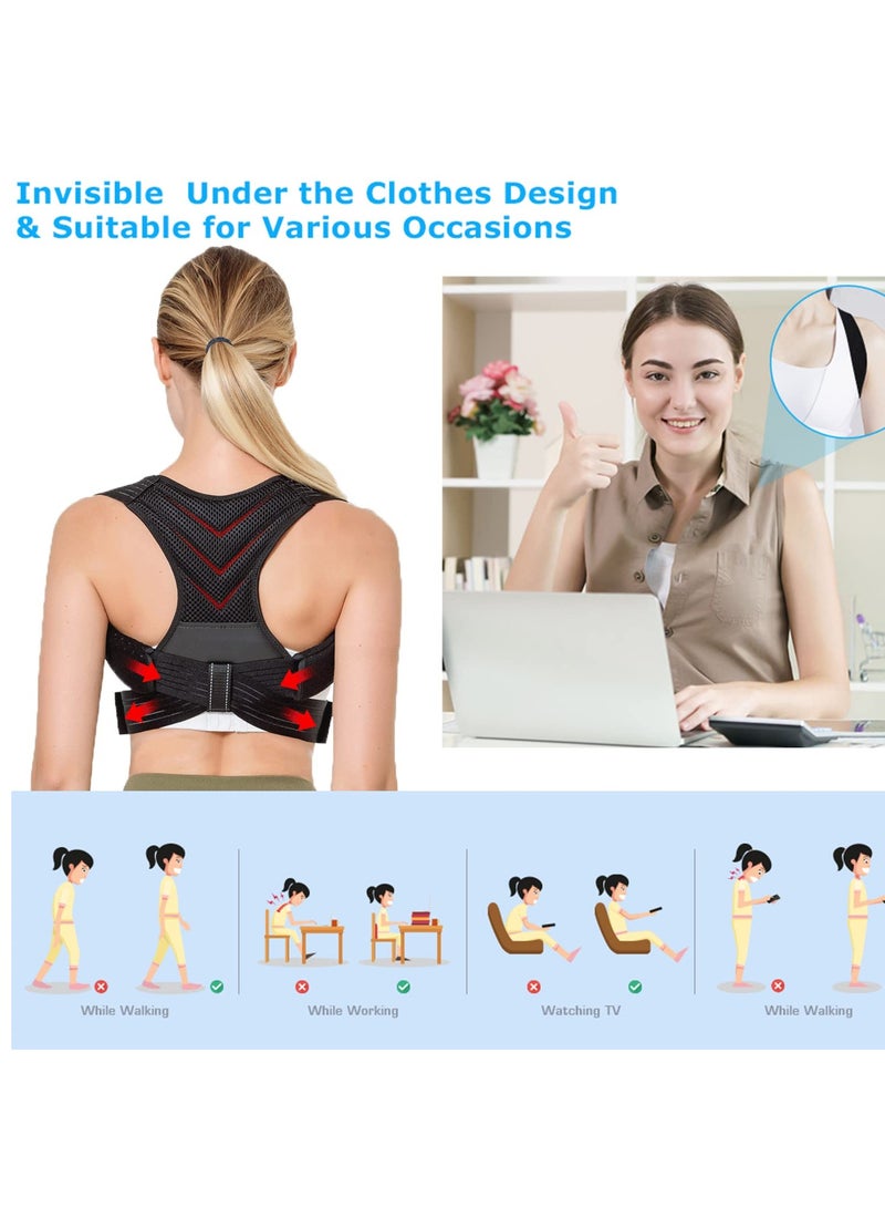 KASTWAVE Adjustable Posture Corrector for Women and Kids - Breathable Upper Back Brace, Back Straightener for Pain Relief from Neck, Shoulder, and Hunching (Size M) - Image 5