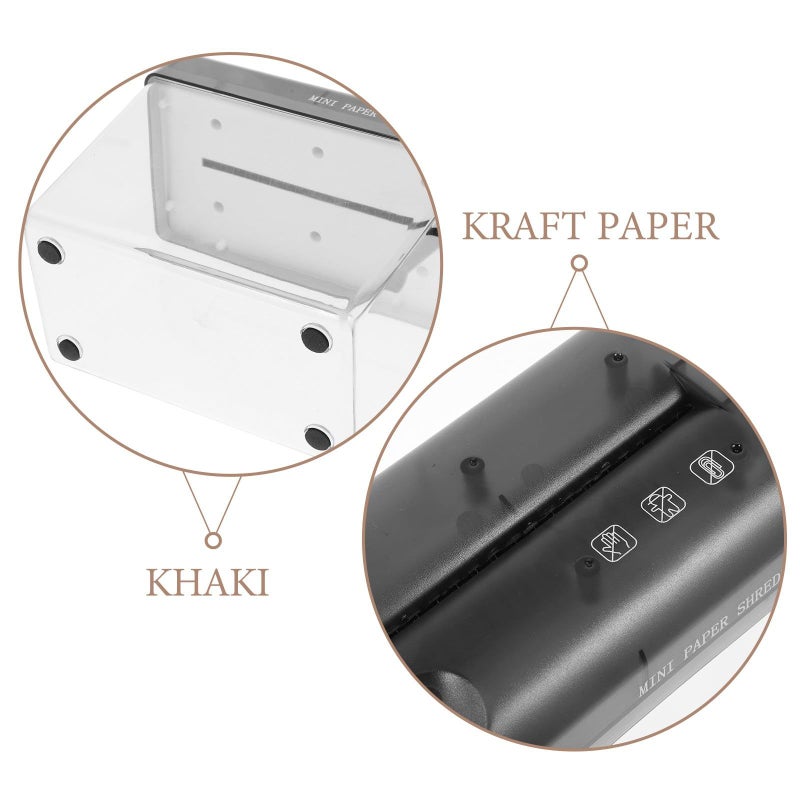 Portable Manual Paper Shredder Handheld Desktop Black Small Office Document Shredding Tool - Image 4