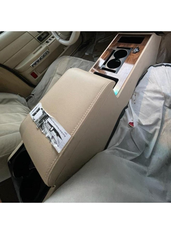 Ford Crown Victoria & Grand Marquis Armrest Beige with Cup Holders Storage Box Durable Interior Upgrade - Image 3