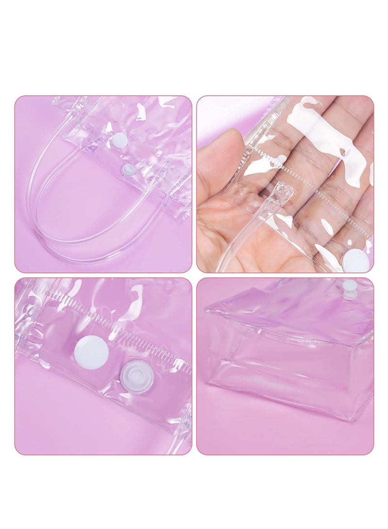 25 قطعة أكياس هدايا PVC شفافة مع مقابض أكياس تسوق بلاستيكية صغيرة أكياس تغليف هدايا شفافة قابلة لإعادة الاستخدام لحفلات الزفاف أكياس حلوى الحلويات بضائع التجزئة للأعمال الصغيرة 59x51 بوصة - Image 3