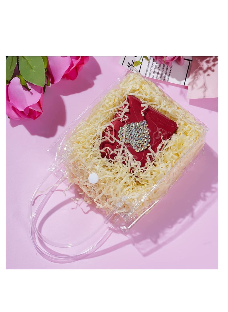 25 قطعة أكياس هدايا PVC شفافة مع مقابض أكياس تسوق بلاستيكية صغيرة أكياس تغليف هدايا شفافة قابلة لإعادة الاستخدام لحفلات الزفاف أكياس حلوى الحلويات بضائع التجزئة للأعمال الصغيرة 59x51 بوصة - Image 5