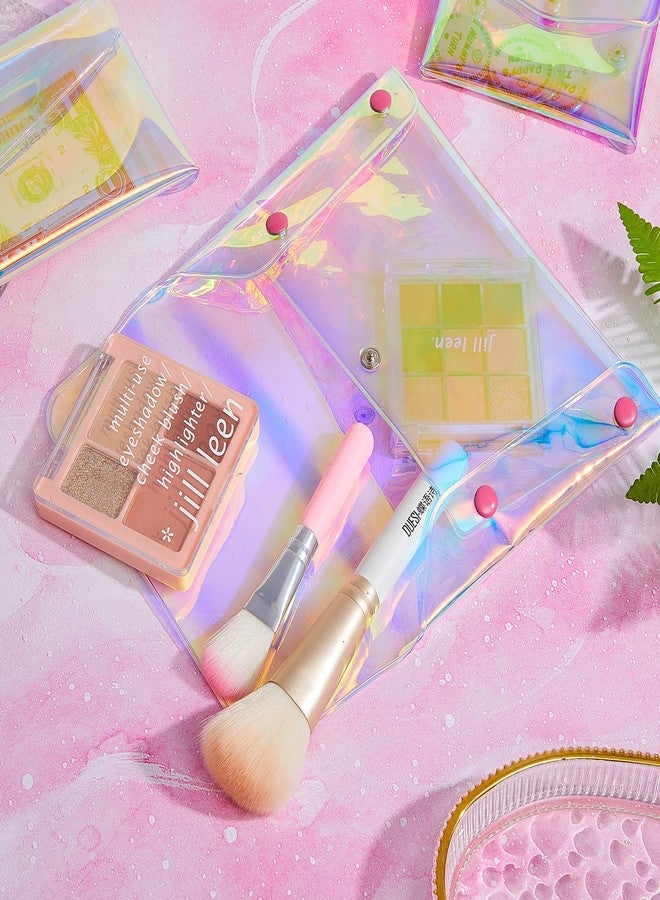 Patelai 3 Pcs Holographic Makeup Bag Iridescent Pencil Pouch Clear Transparent Small Iridescent Waterproof Cosmetic Bag Make up Envelop Organizer Case Travel Clear Coin Purse for Women(Mixed Sizes) - Image 4