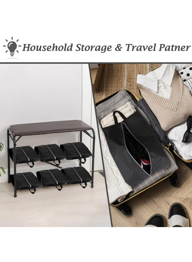 Sakina 4pcs Waterproof Travel Shoe Bags, Large Capacity Shoe Organizer, Zipper and Handle Design, Portable Storage for Travel, Suitable for Men and Women Sneakers Boots(Black) - Image 3