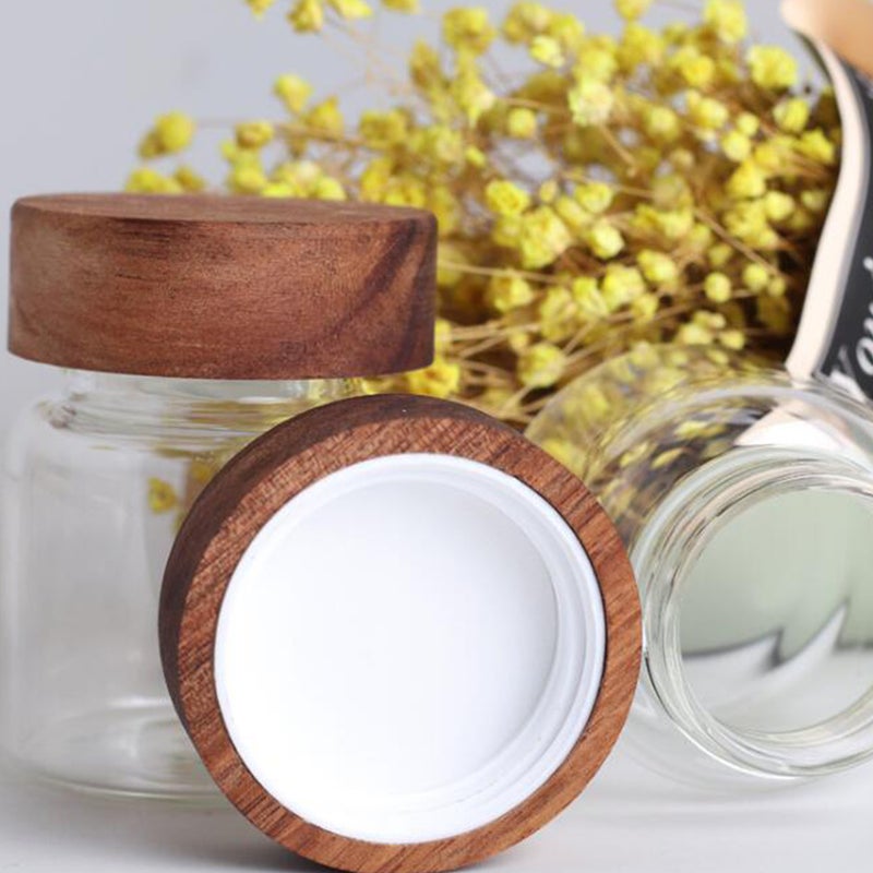 Round Honey Canister Food Sealed Storage Container Practical Glass Jar Empty Storage Bottle for Loose Tea Coffee Bean Sugar Salt (190ml) - Image 4