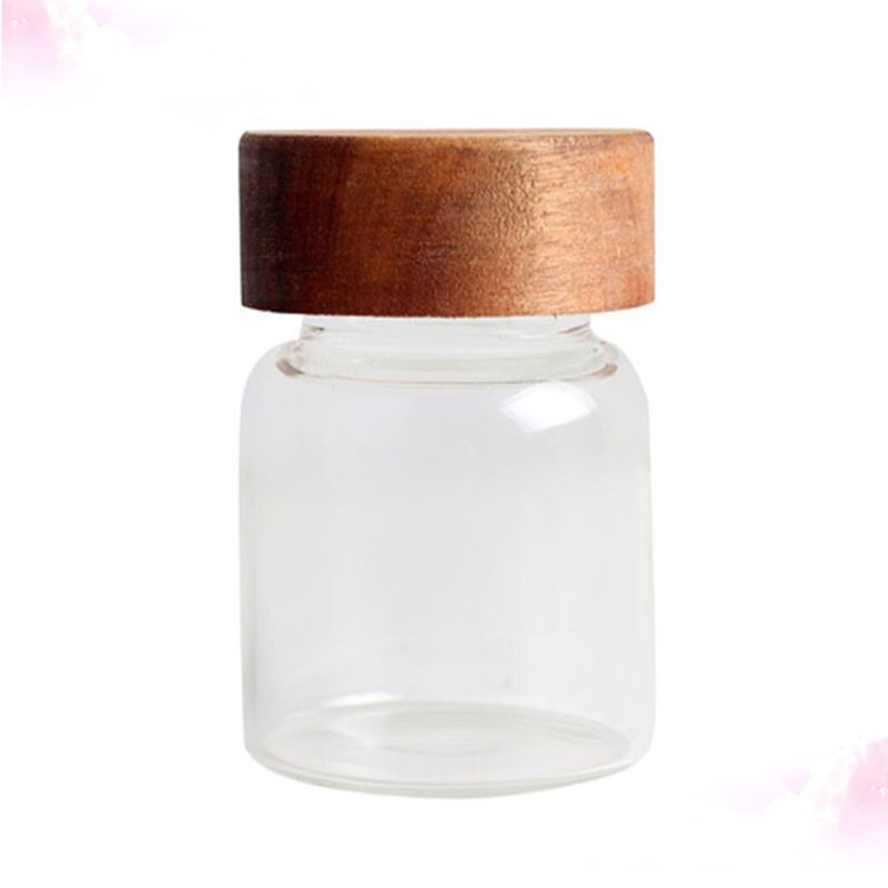 Round Honey Canister Food Sealed Storage Container Practical Glass Jar Empty Storage Bottle for Loose Tea Coffee Bean Sugar Salt (190ml) - Image 1