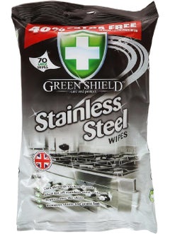 Green & Gorgeous Organics Green Shield Stainless steel wipes 40% Extra, large size 70 sheets.  - Image 1