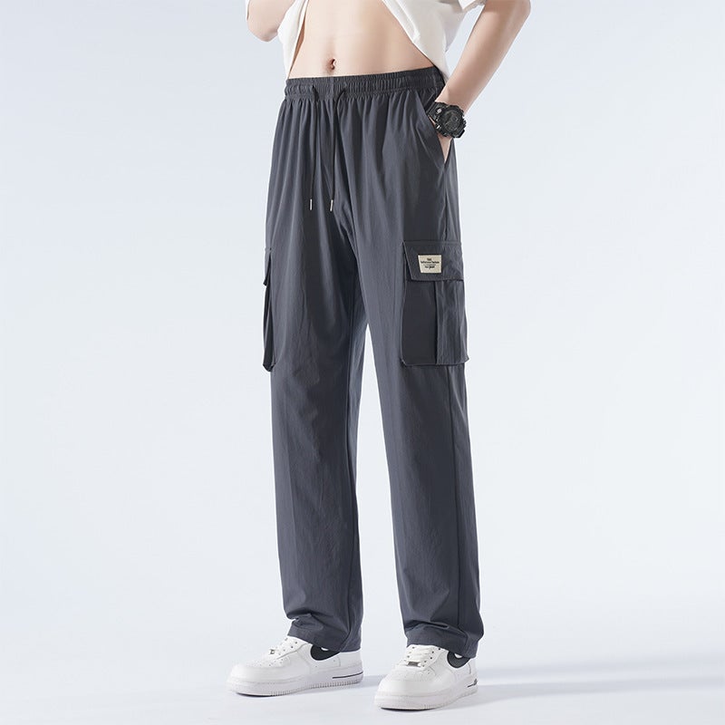 Ice Silk Sunscreen Pants Men'S Summer Thin Overalls Men'S Pants Summer Boys Outdoor Casual Pants - Image 1