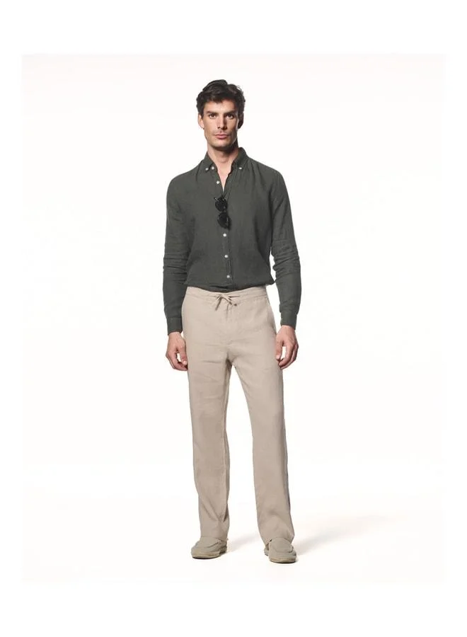 Liwali 100% Linen Pants with Elastic Waist.