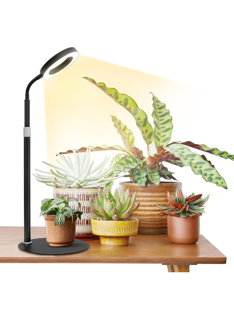 YelaJoy Desk Top Grow Lights for Indoor Plants,Full Spectrum Table Plant Light,24.2" Telescope Stand,UV LED Red Blue Halo Growing Lamp,Adjustable Gooseneck,Auto Timer,3 Lighting Modes,10-Level Dimmable - Image 1