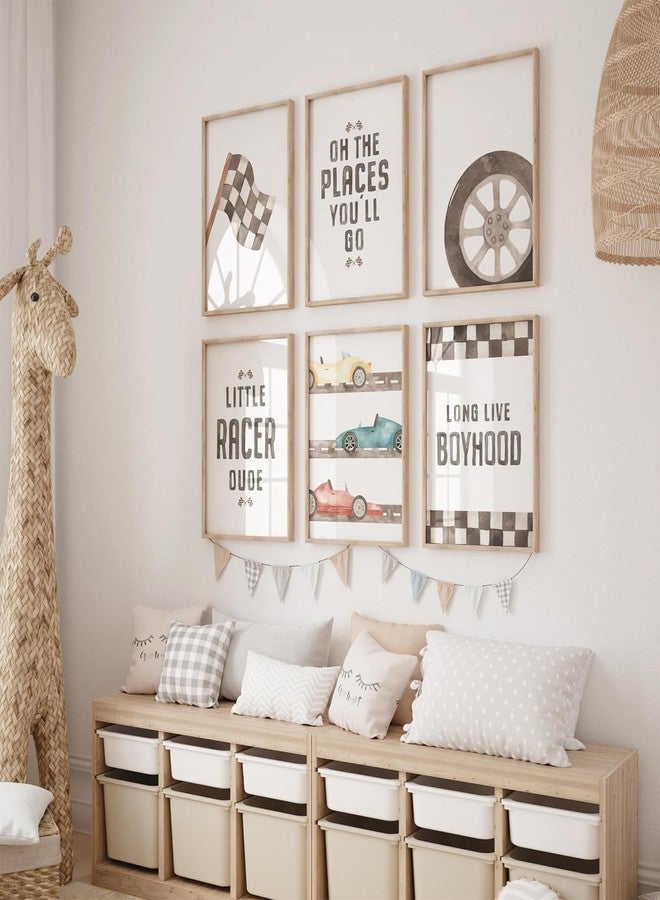 Pennclys Race Car Wall Art Boys Room Canvas Wall Decor Vintage Nursery Wall Art Vehicle Prints Kids Toddler Poster Retro Car Pictures for Boys Bedroom Playroom 8x10x6 Inch Unframed - Image 3