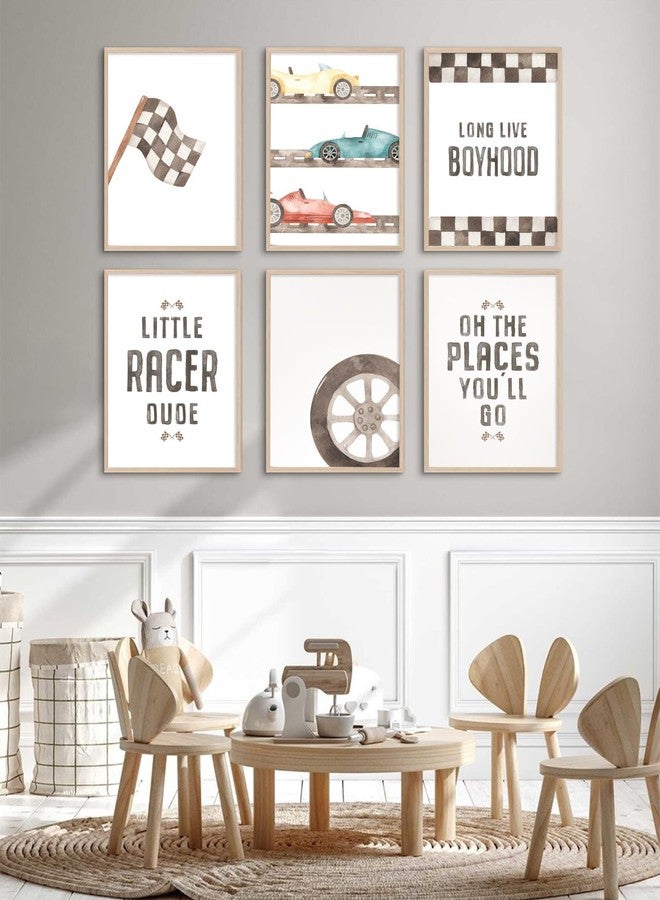 Pennclys Race Car Wall Art Boys Room Canvas Wall Decor Vintage Nursery Wall Art Vehicle Prints Kids Toddler Poster Retro Car Pictures for Boys Bedroom Playroom 8x10x6 Inch Unframed - Image 5