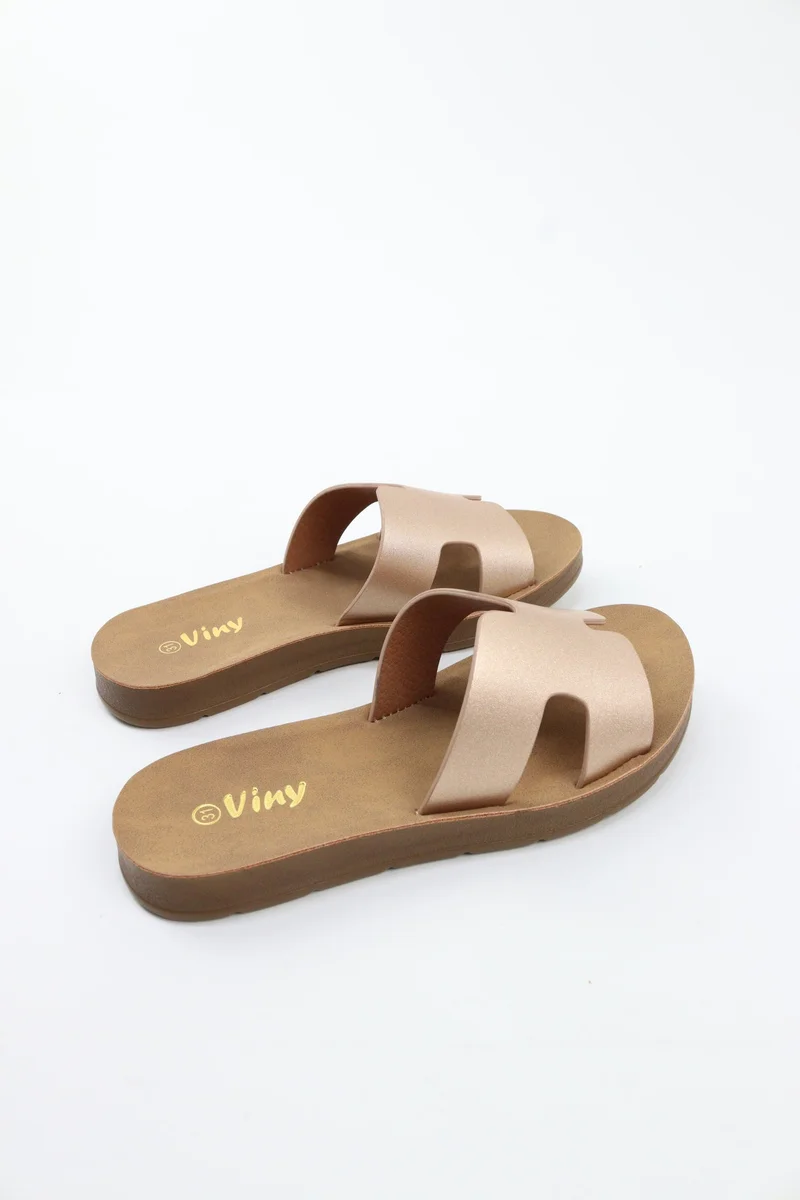 Viny ROSE GOLD Viny Girls Everyday Comfort Slide Slippers for Women | Best Price UAE