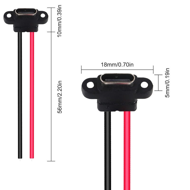 شوتاو 10 قطع موصل Type-C ثنائي السن SMD SMT مقبس أنثى USB C منفذ شحن بفتحة لولبية واجهة شحن كابل تمديد طاقة USB-C قابس إلى سنين للأعمال اليدوية - Image 4