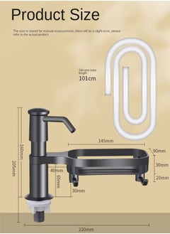 Reelyo Kitchen Rack with Soap Dispenser Kitchen Sink Soap Dispenser with 110cm Extension Tube kit Sink Soap Dispenser With Tray Hook Dishwashing Liquid Soap Dispenser Countertop Soap Dispenser Kitchen Countertop Organizers and Storage Essentials  - Image 2