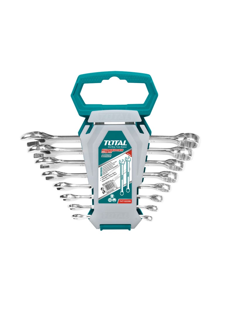 توتال مجموعة مفاتيح ربط مفتوحة مزدوجة الجوانب من 8 قطع THT102386 - Image 1
