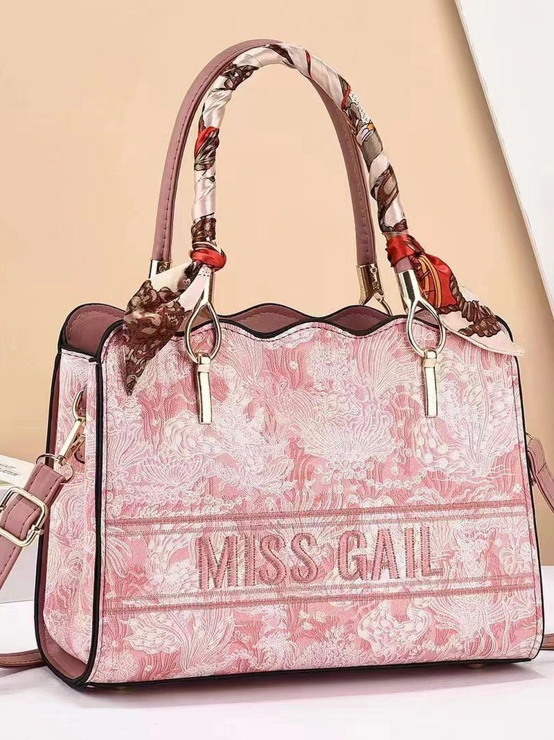 This Year'S Popular Pink Flowery Tote Bag 2023 New Women'S Bag High-End Sense Large-Capacity Shoulder Handbag - Image 4