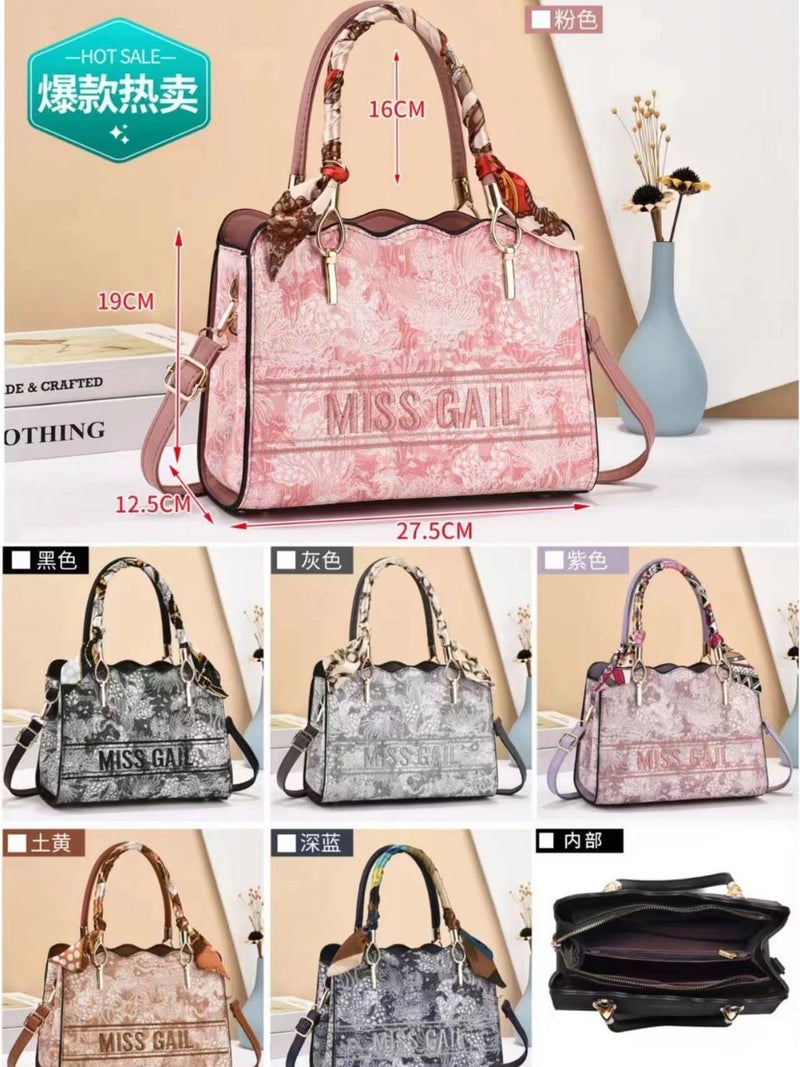This Year'S Popular Pink Flowery Tote Bag 2023 New Women'S Bag High-End Sense Large-Capacity Shoulder Handbag - Image 2