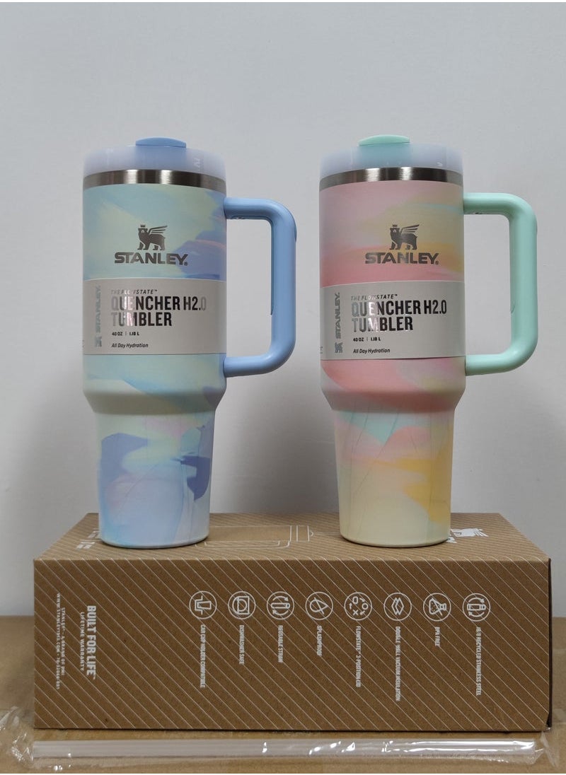 Stanley - Quencher H2.0 FlowState Stainless Steel Vacuum Insulated Tumbler with Lid and Straw for Water, Iced Tea or Coffee, Smoothie and More,  40 oz - Image 1