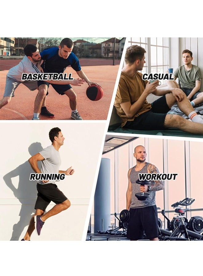 GUSGU 3 Pack Men's Athletic Shorts, Workout Gym Basketball Lightweight Quick Dry Mens Shorts with Pockets for Running Casual Activewear Black Light Grey Navy Blue XL - Image 5