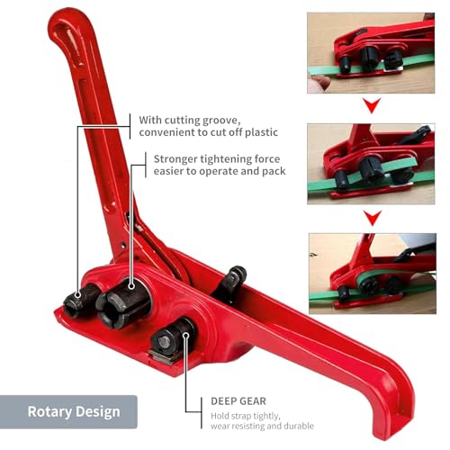 Palmarosa Packaging Strapping Kit - Pallet Poly Tensioner Tool Sealer, Banding Tool, 4000" Length x 1/2" Wide PP Belt, 100 Metal Seals for Packing and Shipping - Image 5
