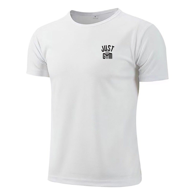 Sports Fitness T-shirt men''s mesh quick-drying breathable wicking stretch foreign trade AliExpress round neck casual slim-fit short sleeve - Image 2