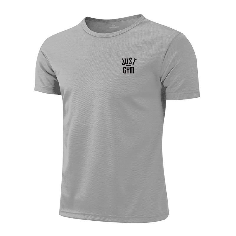 Sports Fitness T-shirt men''s mesh quick-drying breathable wicking stretch foreign trade AliExpress round neck casual slim-fit short sleeve - Image 1