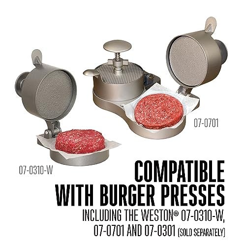 Weston Hamburger Patty Paper, 5.5” x 5.5” Squares, Waxed, Durable & Restaurant Grade, Separates Meats, Cheese and Baked Goods, Made in USA, 1000 Count (10-0102-W),White - Image 3