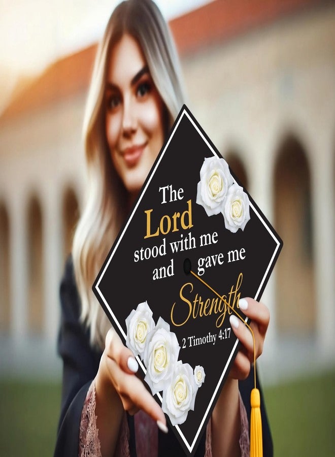 ADVANSYNC The Lord Stood With Me and Gave Me Strength Graduation Cap Topper - Image 3