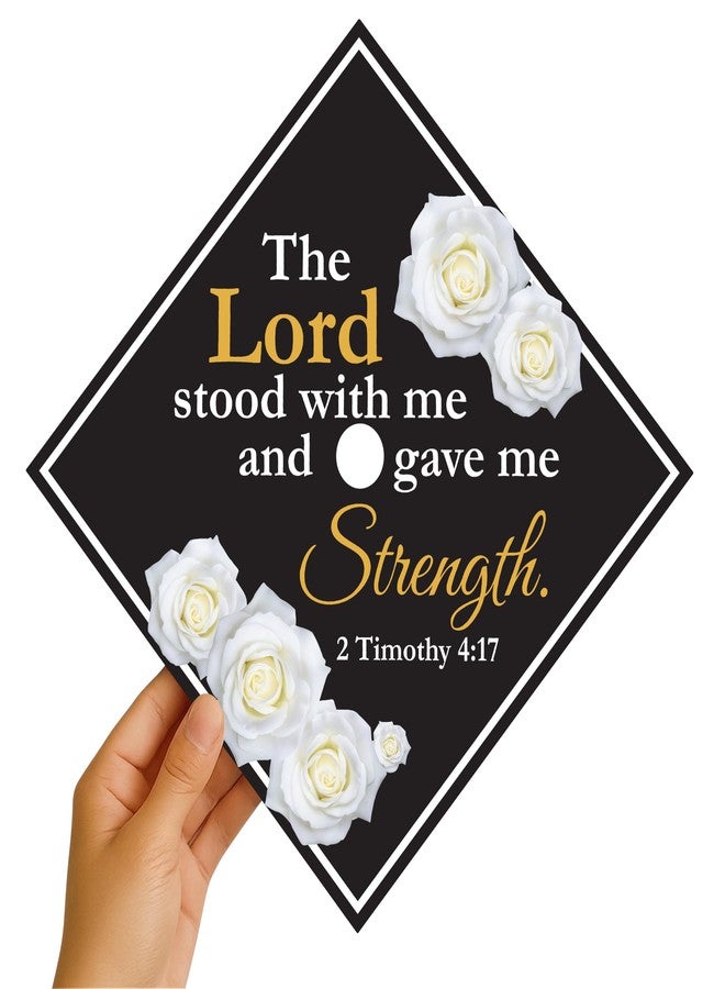 ADVANSYNC The Lord Stood With Me and Gave Me Strength Graduation Cap Topper - Image 4