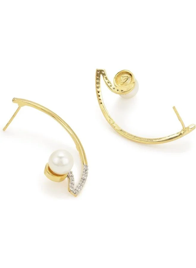 VOYLLA Voylla Rose -plated brass earrings, Onesize, Brass, No Gemstone