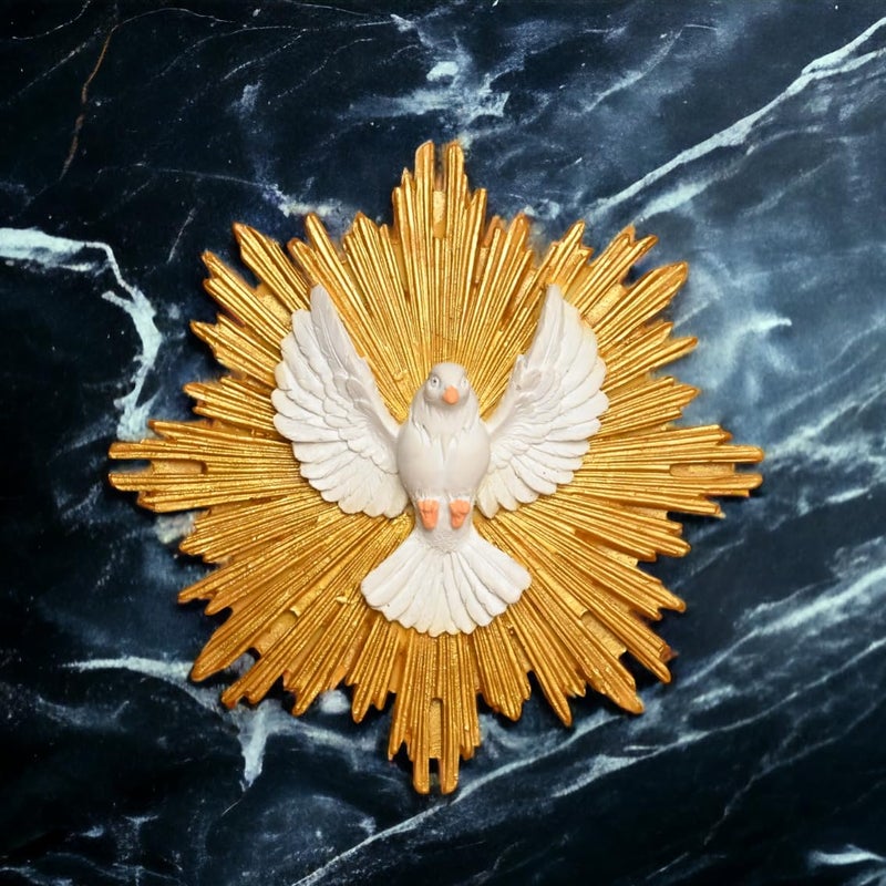 KariGhar Faith Dove Holy Spirit Catholic Wall Hanging Idol Perfect for Prayer Room Drawing Room Decoration Gifting 5 x 11 x 11 cm A0054 45 x 45 INCH Multicolor - Image 1