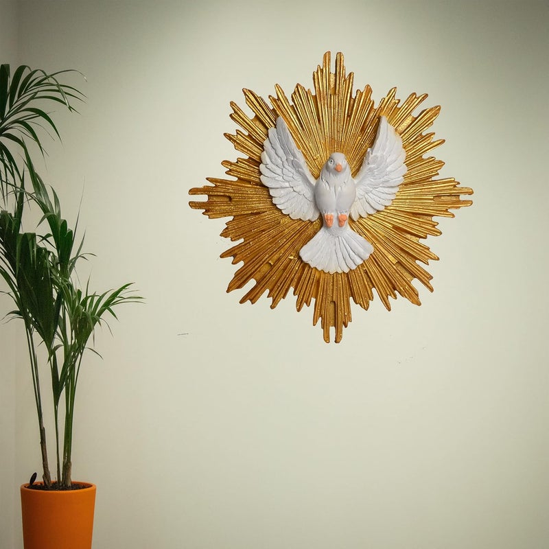 KariGhar Faith Dove Holy Spirit Catholic Wall Hanging Idol Perfect for Prayer Room Drawing Room Decoration Gifting 5 x 11 x 11 cm A0054 45 x 45 INCH Multicolor - Image 5