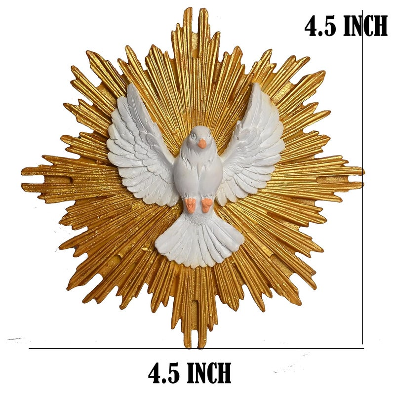 KariGhar Faith Dove Holy Spirit Catholic Wall Hanging Idol Perfect for Prayer Room Drawing Room Decoration Gifting 5 x 11 x 11 cm A0054 45 x 45 INCH Multicolor - Image 2