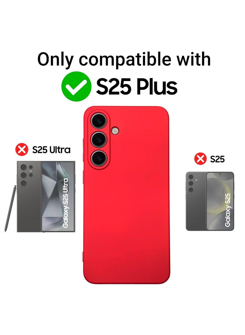 جراب Samsung Galaxy S25 Plus، جراب سيليكون سائل مقاوم للخدش ومضاد لبصمات الأصابع، غطاء حماية كامل الجسم لهاتف Samsung Galaxy S25 Plus مقاس 6.7 بوصة - Image 2