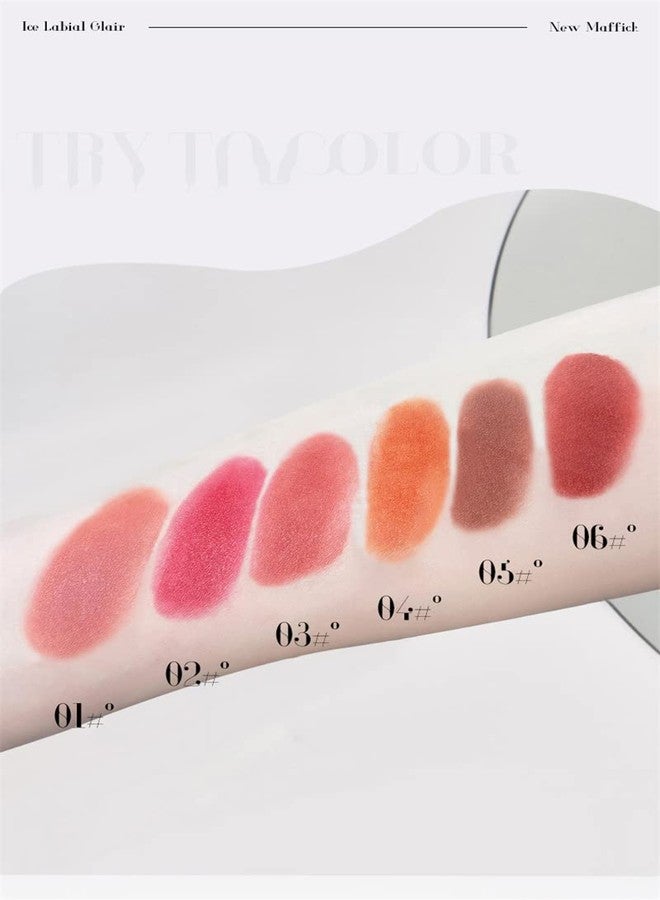 VBA Ice cube velvet Lip Glaze mushed Lip Gloss Waterproof Lipstick (04#Red Tea Ginger Orange midsummer orange) - Image 3