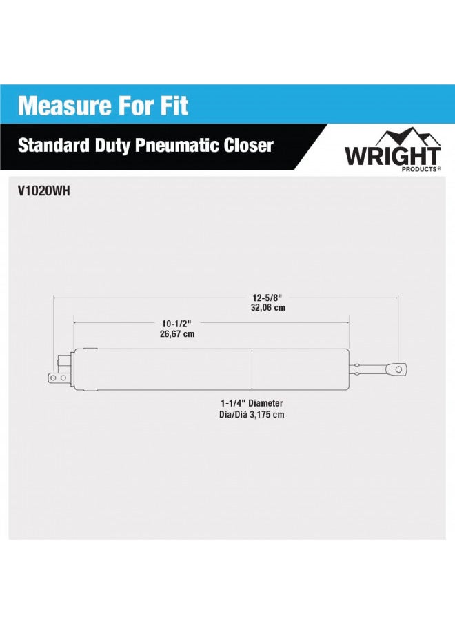Wright Products Wright Products V1020WH Standard Duty Pneumatic Closer, White  - Image 5